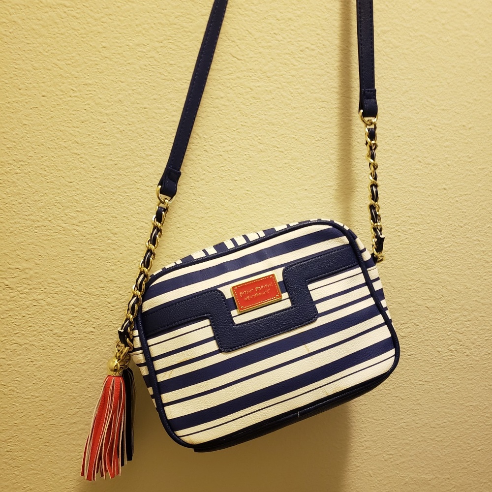 Betsey Johnson Red, White & Blue Stripe Crossbody